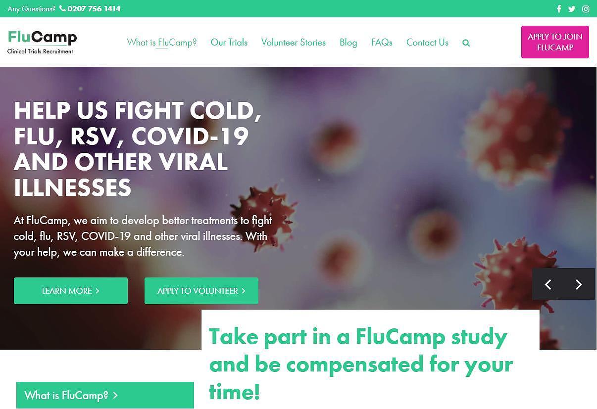 ▲hVIVO创建的“流感大本营（FluCamp）”。截图自hVIVO官网
