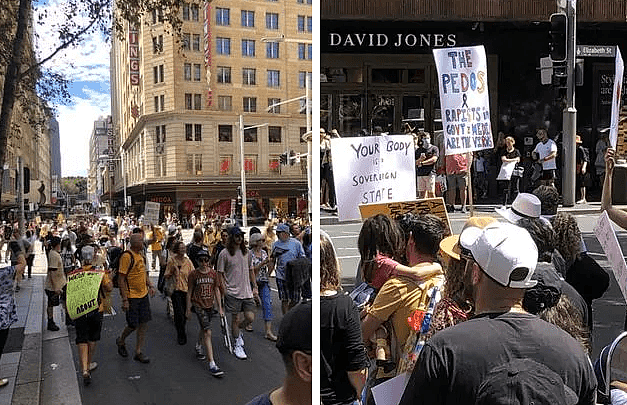 悉尼CBD爆发游行示威，抗议联邦政府推广新冠疫苗！路人狠批：胡说八道（视频/组图） - 2