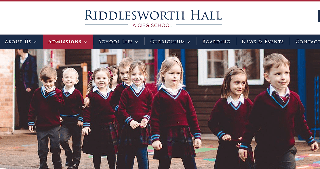 有超过两百年历史的里德尔斯沃思霍尔学校（Riddlesworth Hall School）。（网站截图）
