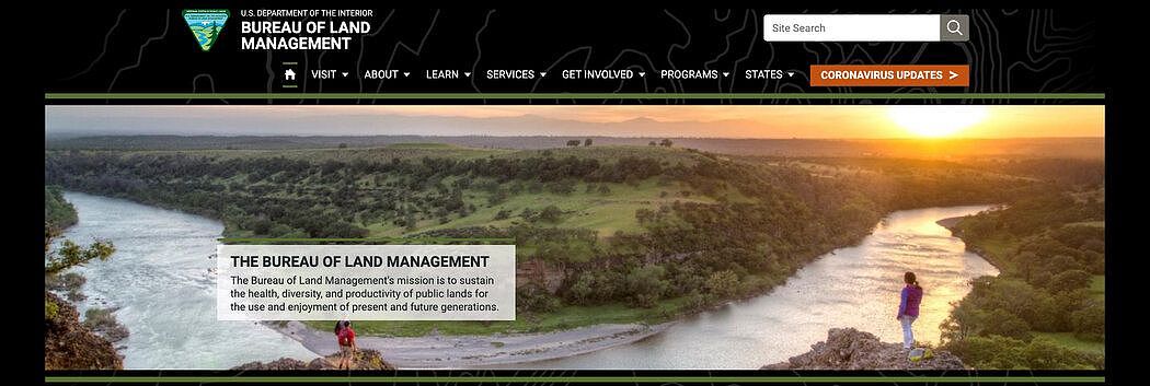 2月19日土地管理局网站页面。
