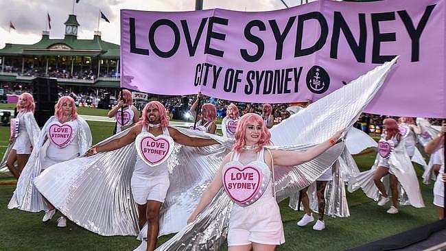 Plenty of love at Sydney’s Mardi Gras. Picture: NCA NewsWire/Flavio Brancaleone