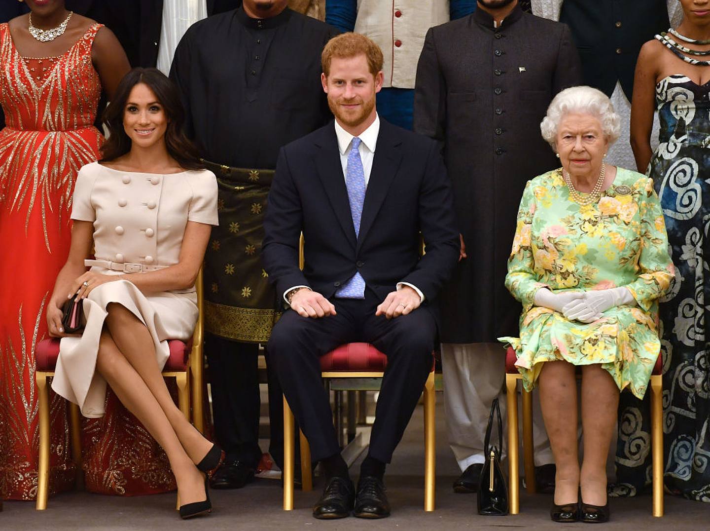 哈里梅根與英女王（GettyImages）