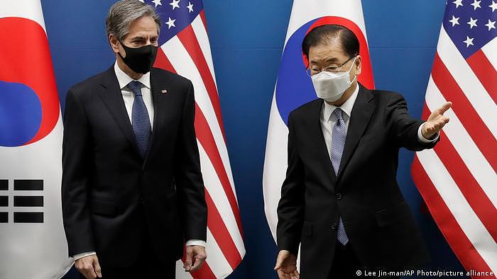 Südkorea USA | Außenministertreffen | Antony Blinken und Chung Eui-yong