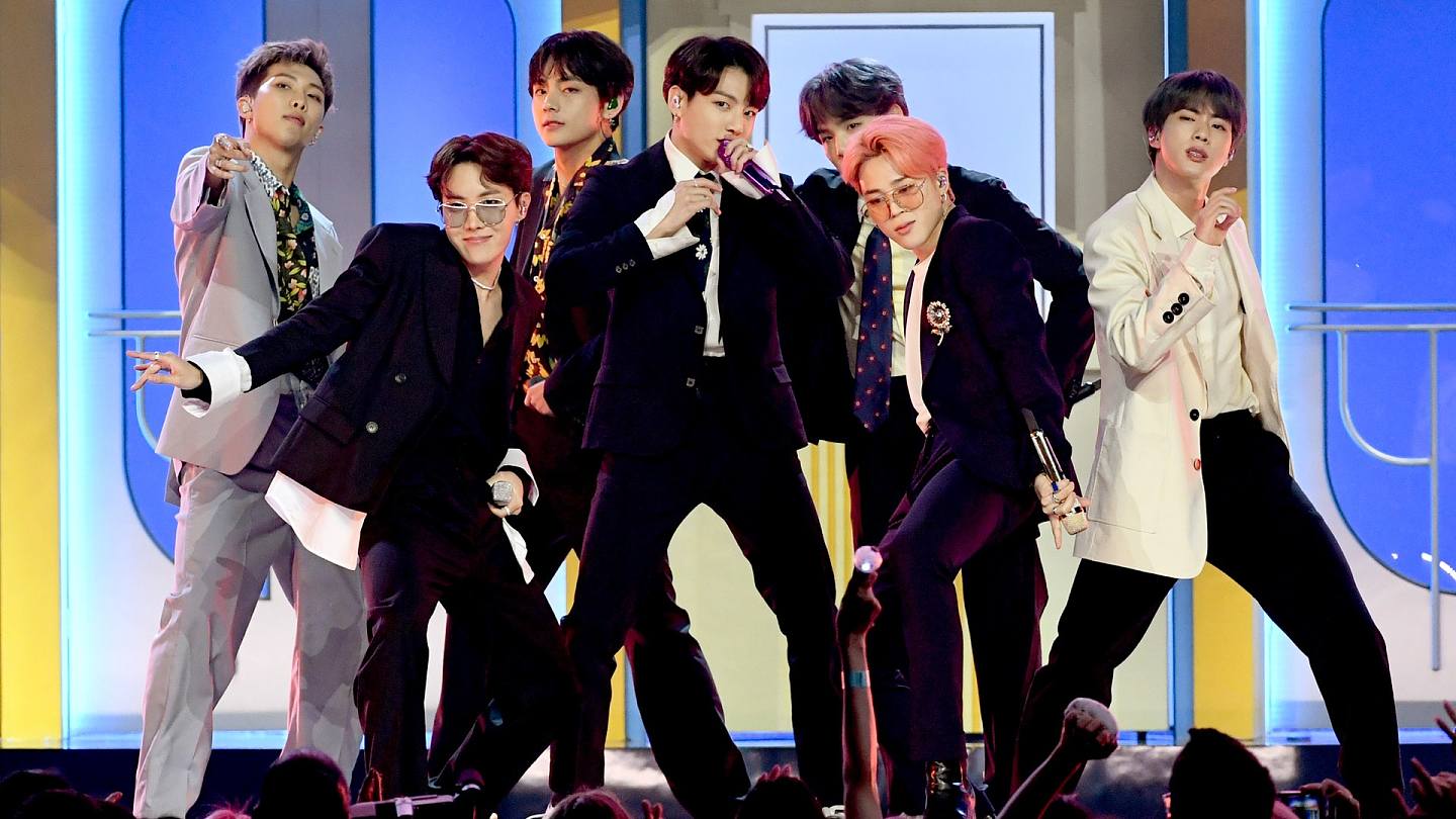 K-pop：图为2019年5月1日，韩国天团BTS防弹少年团在美国拉斯维加斯表演（Getty）