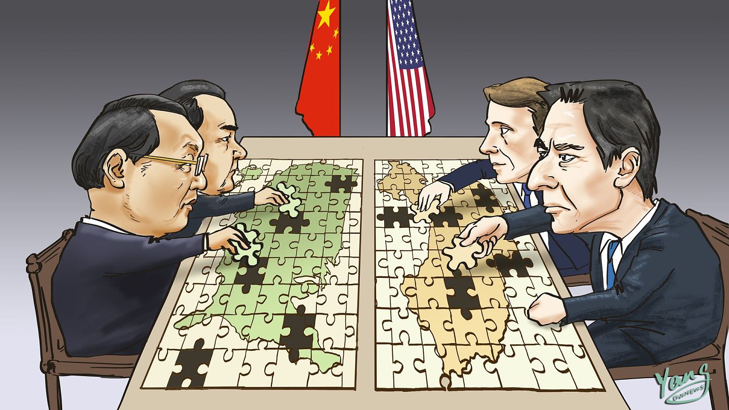 中美高层战略对话于2021年3月18日至19日举行，双方在交谈中激烈交锋。（多维新闻制作）