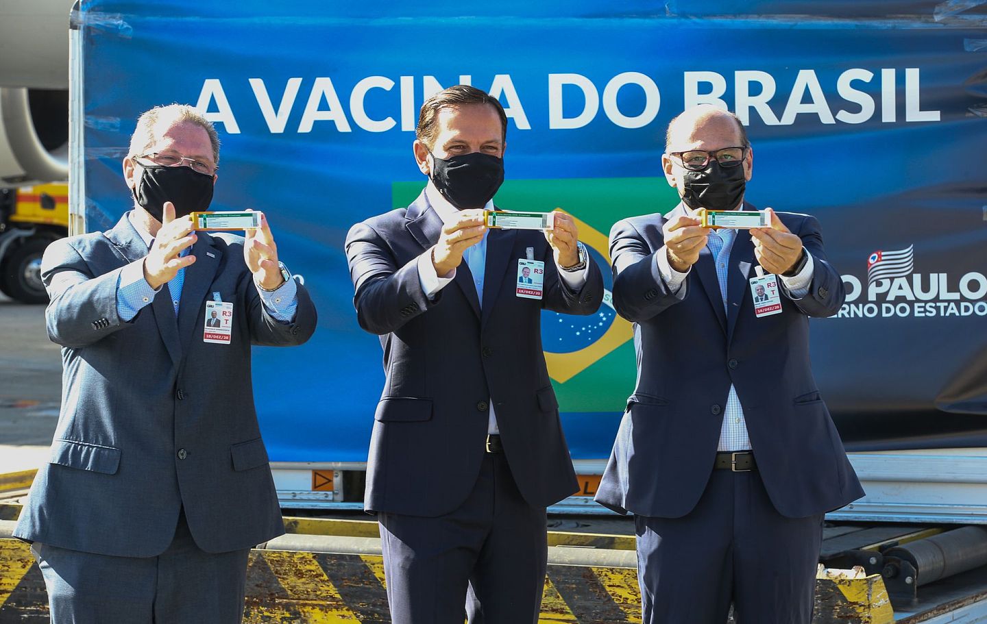 2020年12月18日，中国科兴生物研制的新冠病毒疫苗运抵巴西圣保罗。 （Getty)