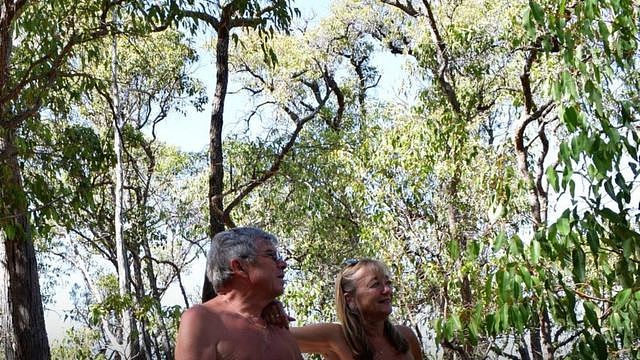 British naturists John and Donna Price among trees