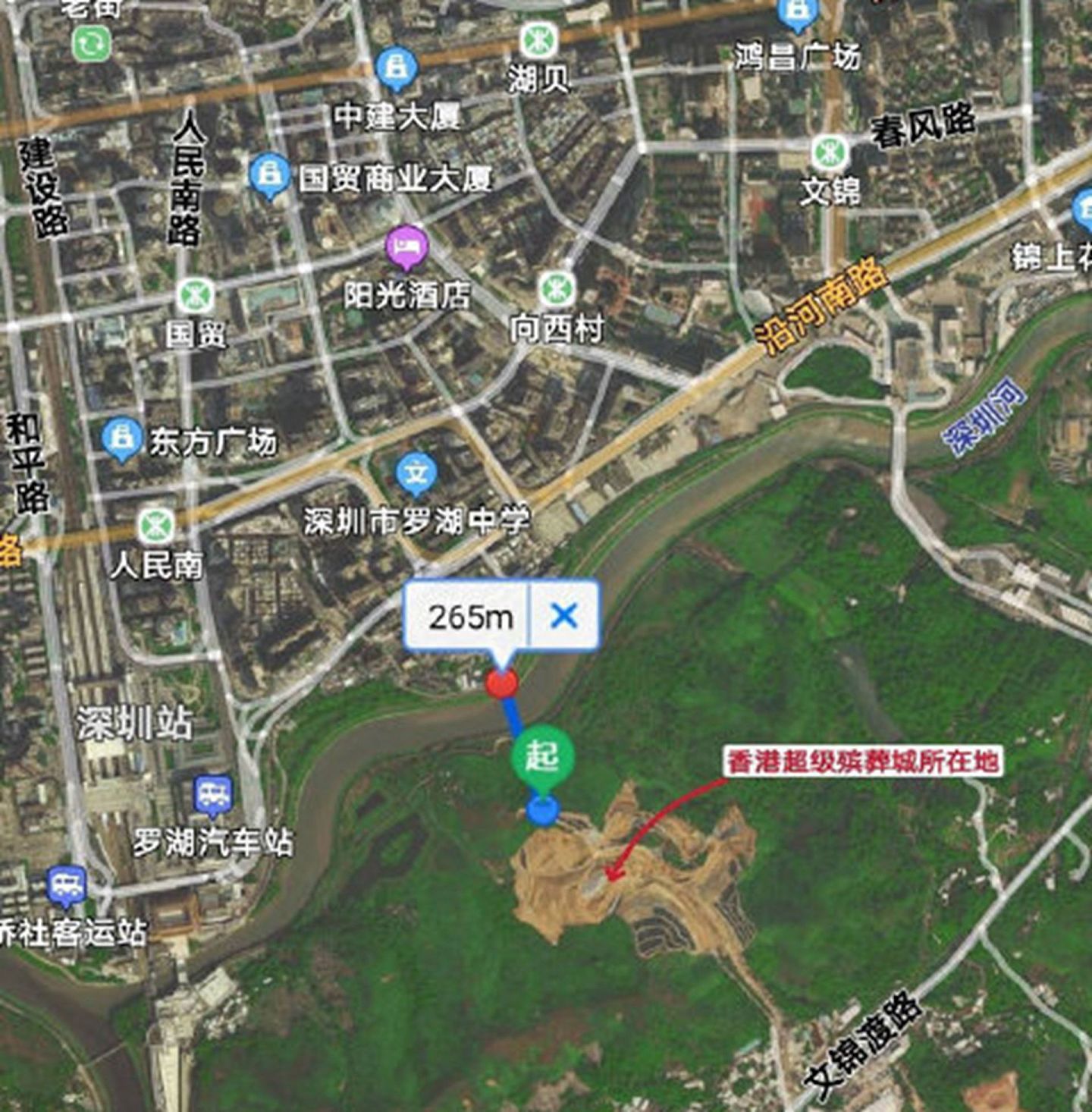 这个“超级殡葬城”距深圳商业中心仅300米。（微博＠书童说房）