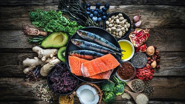 Display of foods rich in vitamin D