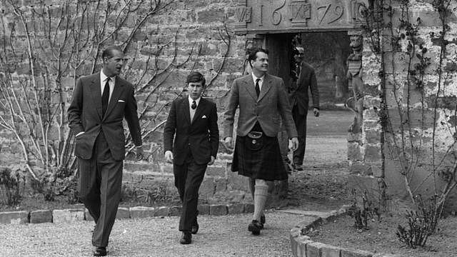 Prince Charles arrives at Gordonstoun