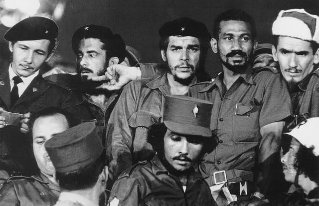 (FILE) A 1959 photograph showing Commanders (L to R) Raul Castro, Antonio Nunez Jimenez, Ernesto 