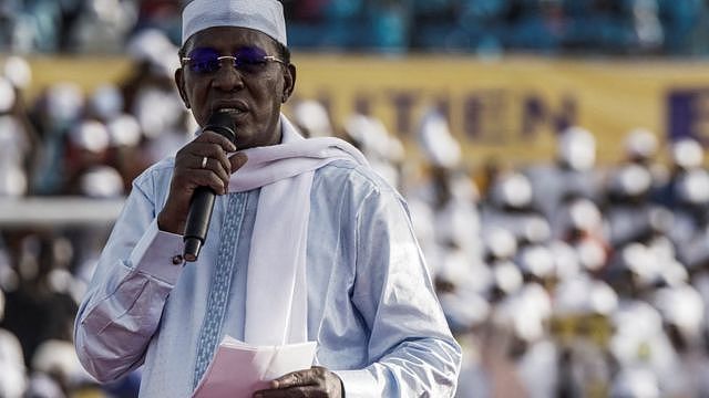 代比在乍得首都恩贾梅纳一场总统竞选集会上发言（9/4/2021）