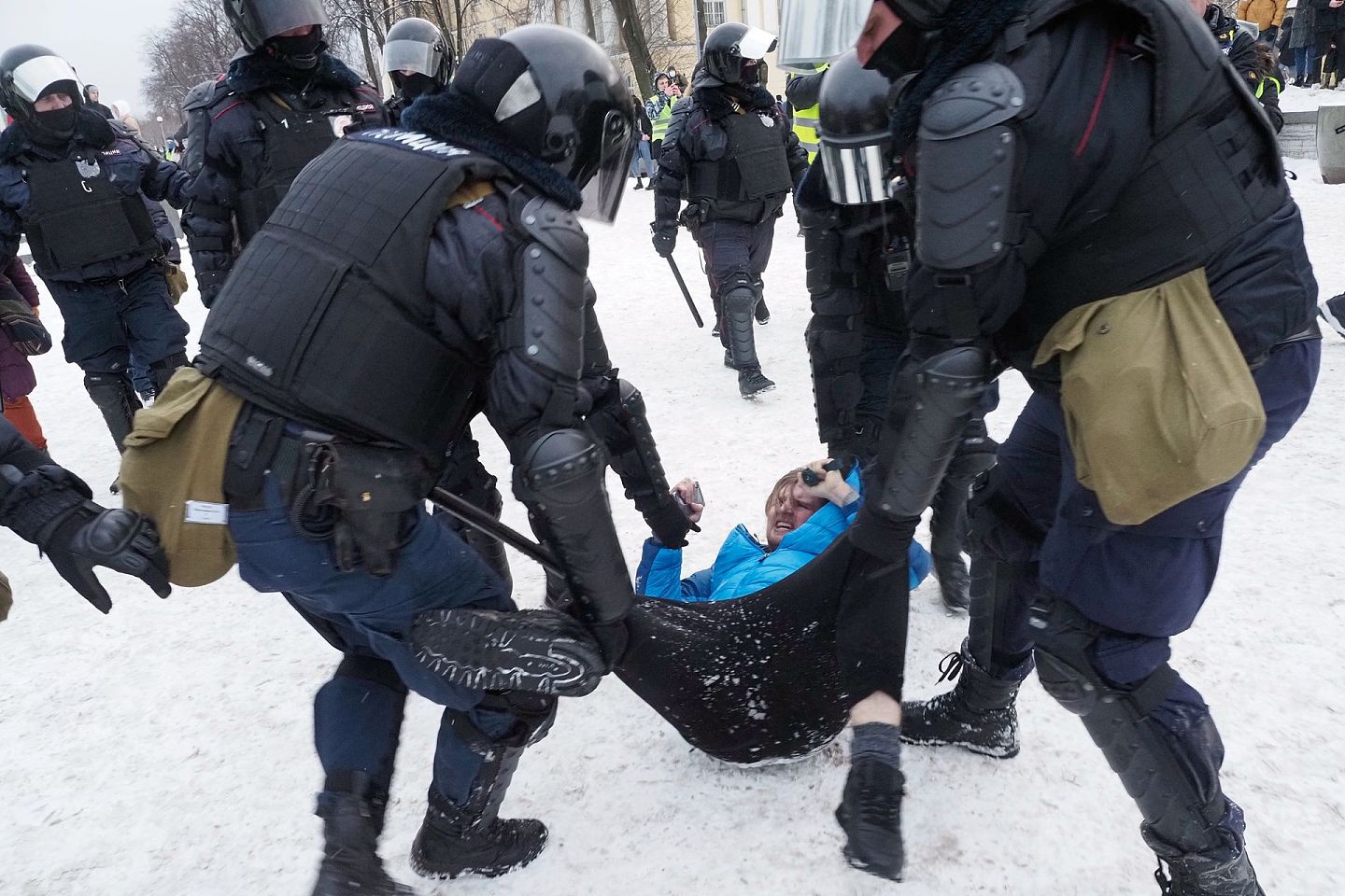 俄罗斯民众已经多次为纳瓦里尼举行示威活动。（AP）