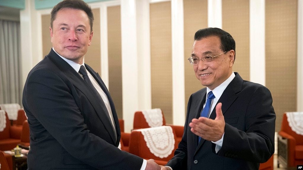 中国总理李克强2019年1月9日在北京中南海会晤美国特斯拉公司首席执行官埃隆·马斯克 （美联社）