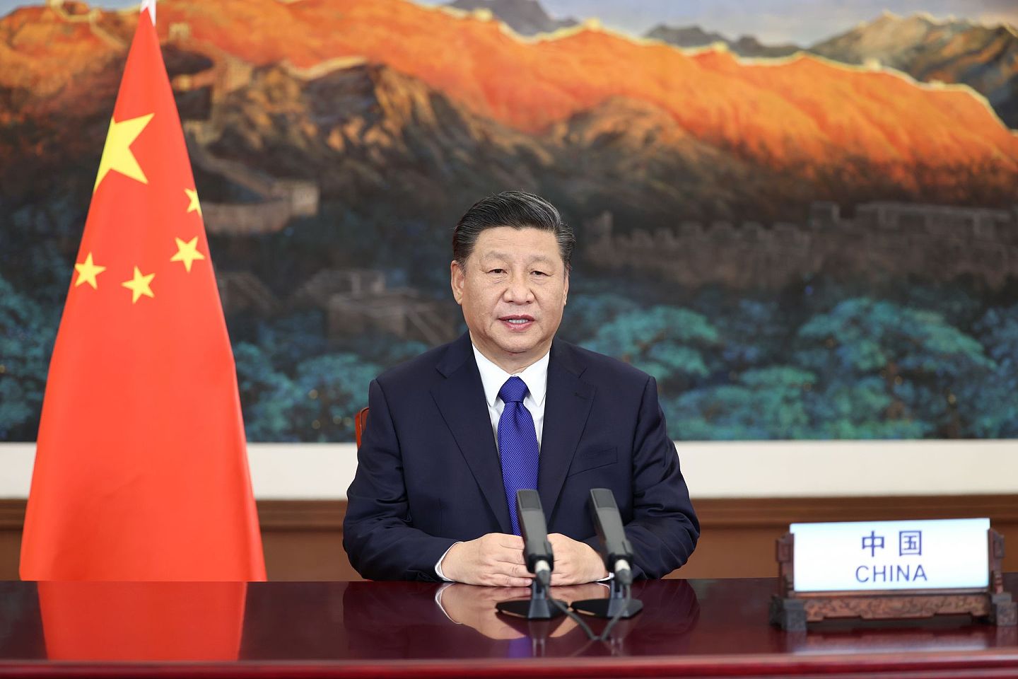2020年12月12日，中国国家主席习近平在气候雄心峰会上通过视频发表讲话，宣布中国国家自主贡献一系列新举措。（新华社）