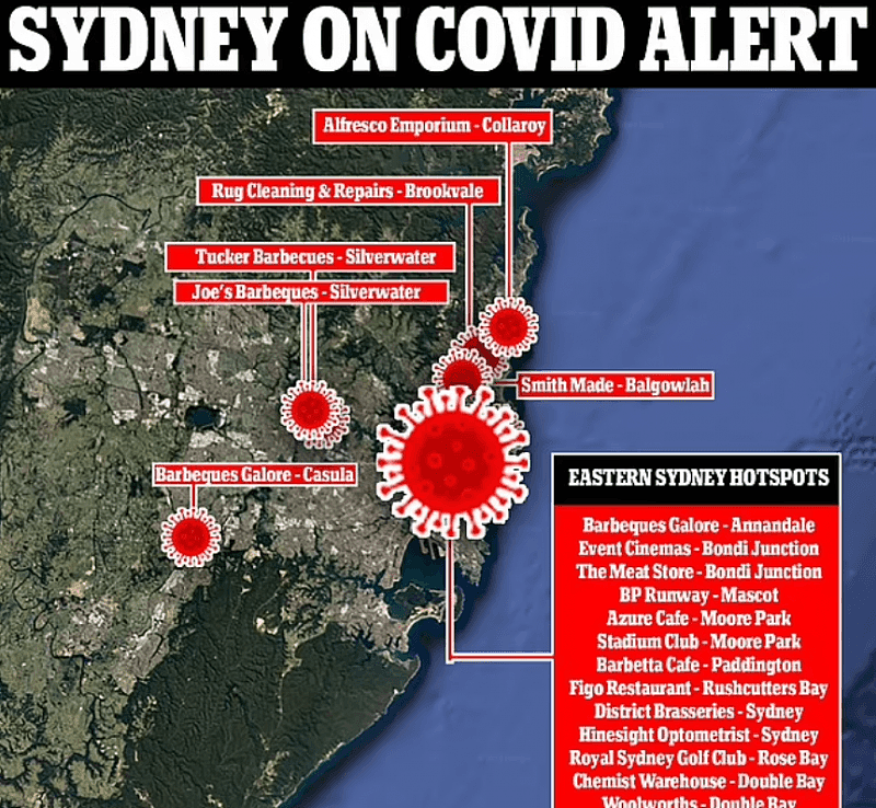 确诊男子横跨悉尼，14区拉响疫情警报，4.2万人需警惕！疑似感染源曝光（组图） - 3