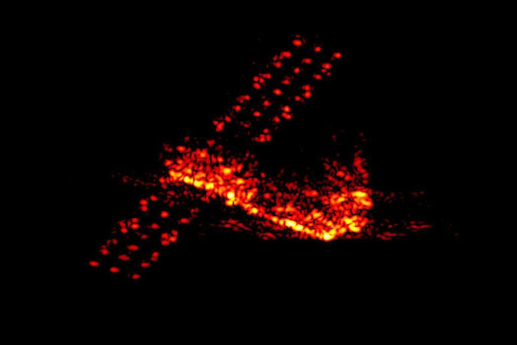天宫一号卫星的雷达图像。2018年，该卫星在返回地球时解体，坠入南太平洋。
