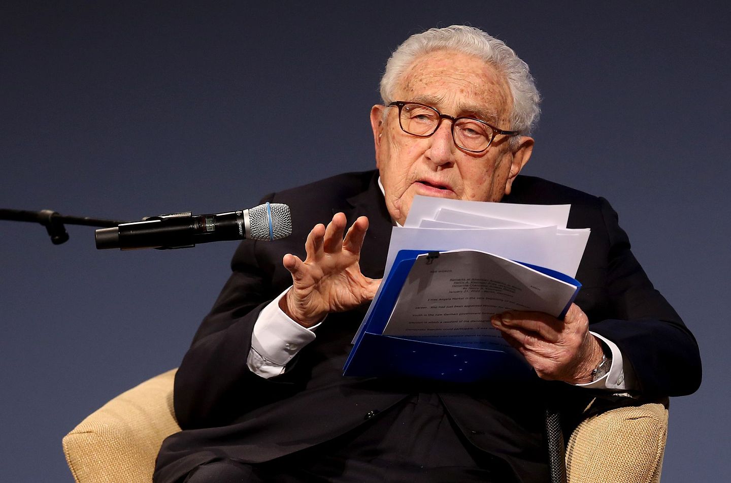 美国前国务卿基辛格（Henry Kissinger）近日表示必须阻止中国崛起。（Getty）