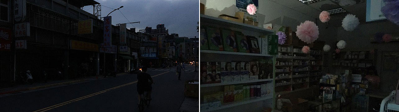 电厂跳机，全台轮流分区供电，台北市市区傍晚漆黑景象。(记者 黄春梅摄)
