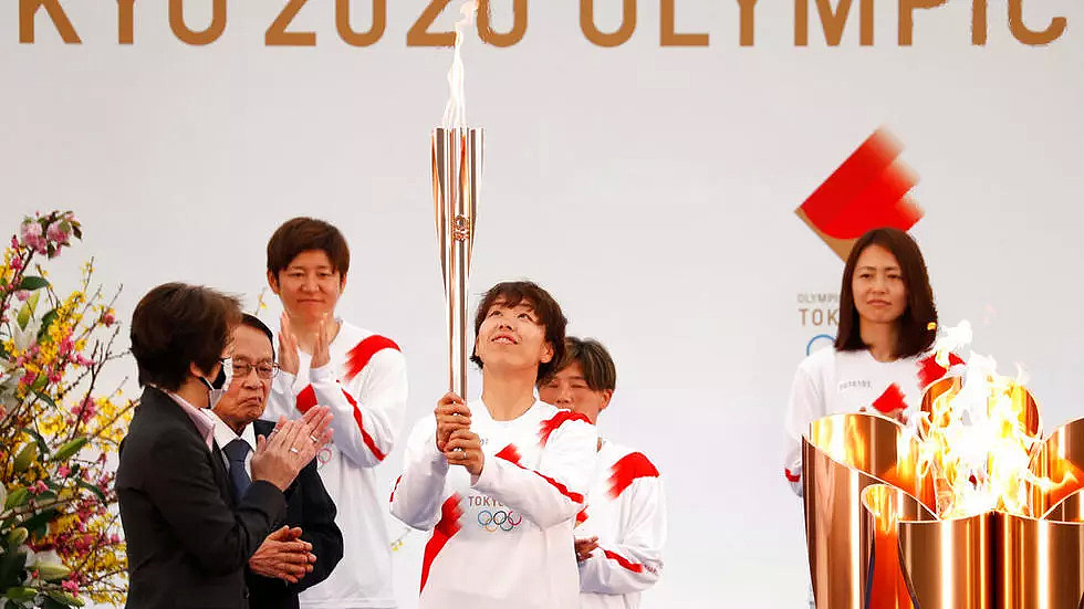 东京奥运会传递火炬活动2021年3月25日
