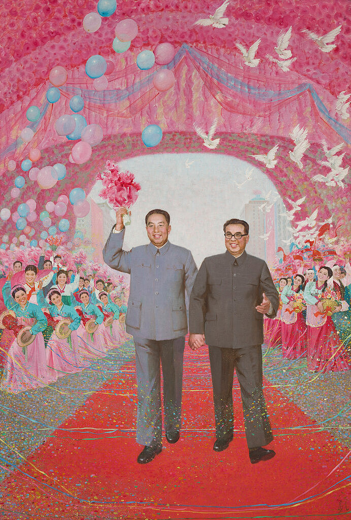 广廷渤的《华国锋在朝鲜》(1978)纪念时任中国总理访问朝鲜。