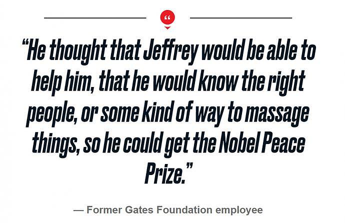 前雇员爆料：比尔盖茨接近爱泼斯坦，是为获得诺贝尔和平奖（图） - 2