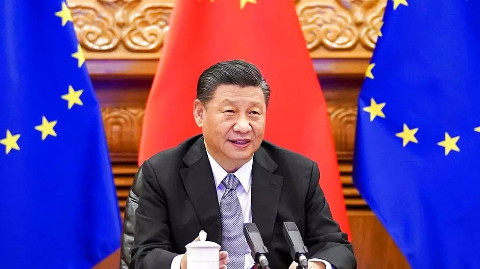 图为出席2020年12月30日中欧峰会的中国国家主席习近平，此次峰会双方达成『欧中投资协议』，但近日这一协定被欧洲议会冻结。