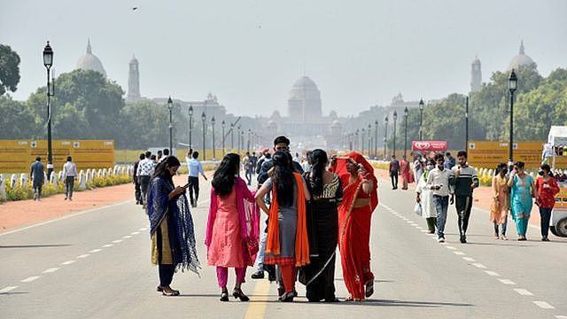 Tourists at Rajpath