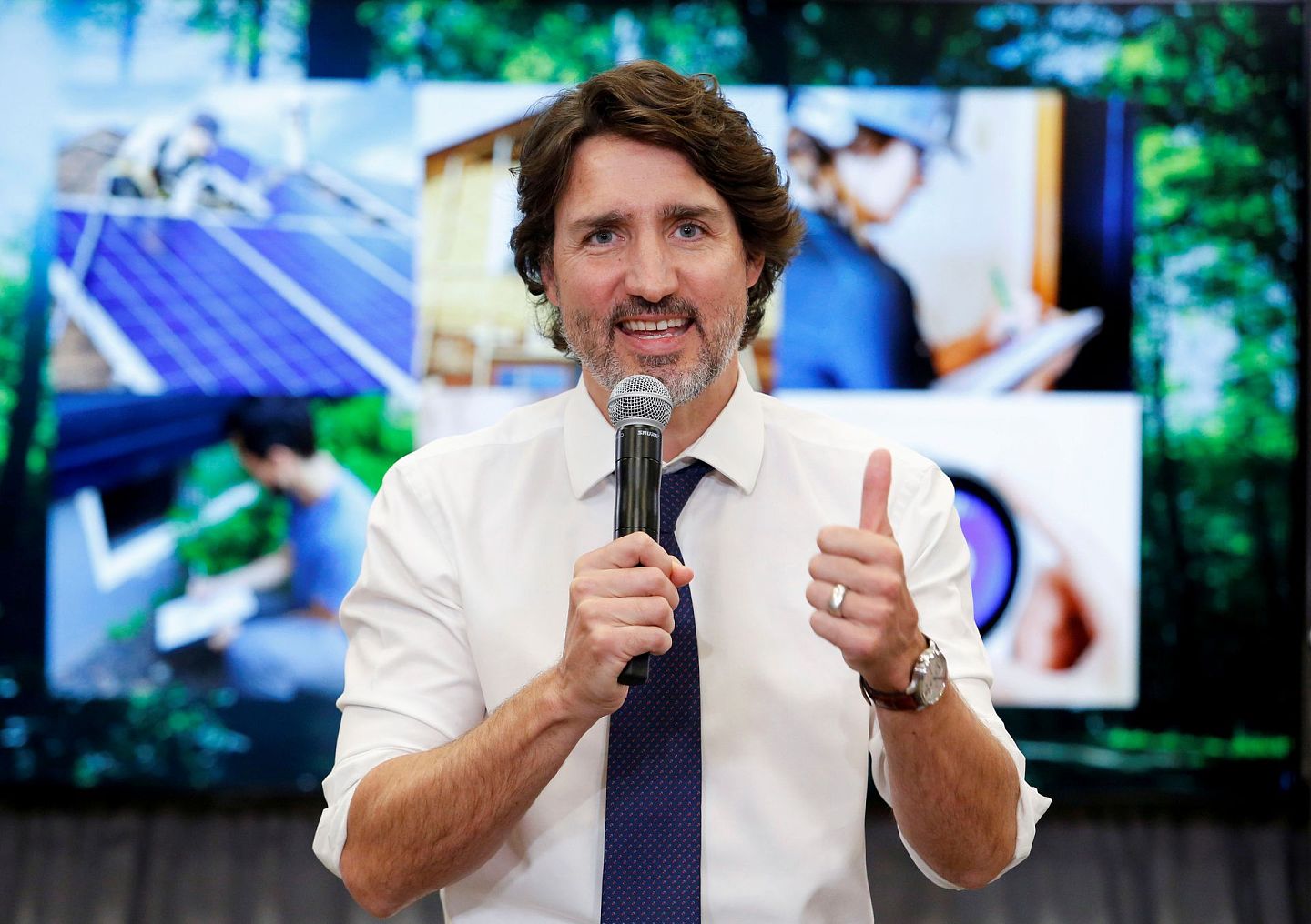 加拿大总理特鲁多5月27日在渥太华出席记者会。（Reuters）