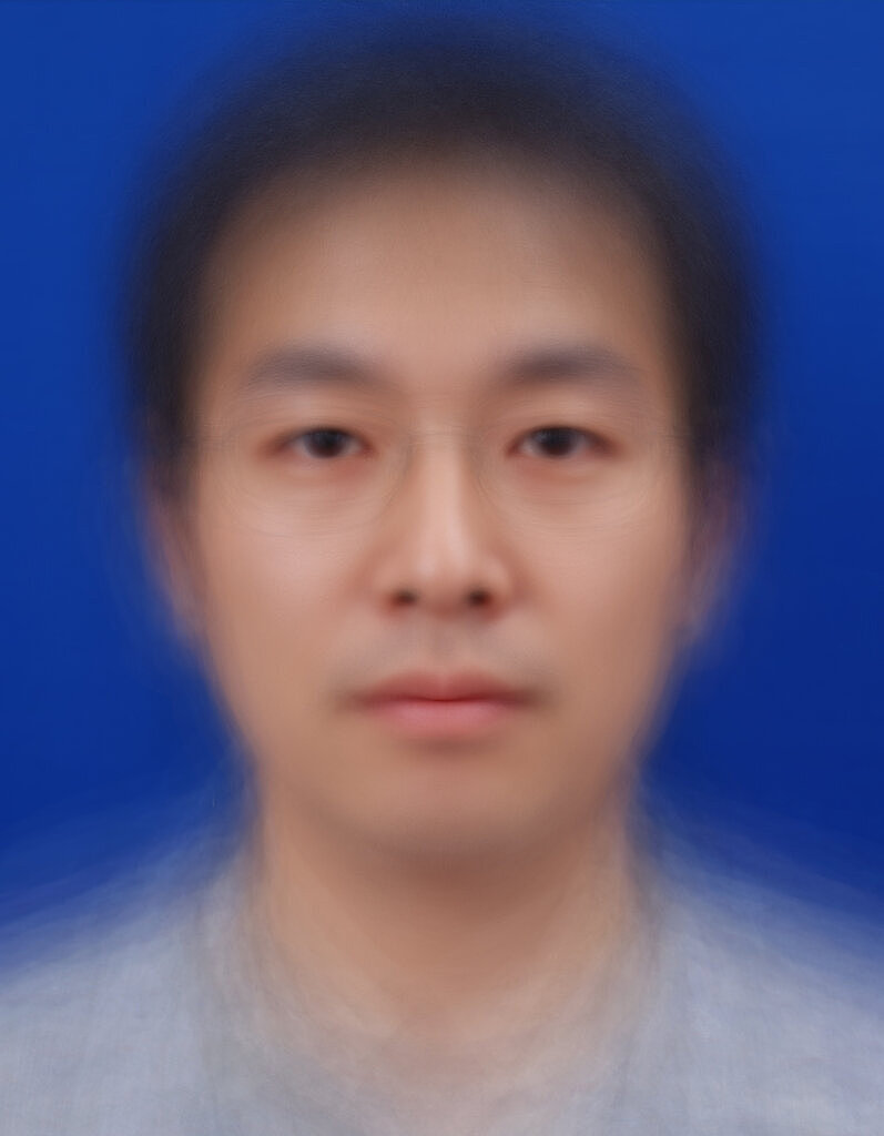 这幅作品属于艺术家阿塔·金(Atta Kim)的“自画像”系列，由100幅中日韩裔男子的肖像合成而成。