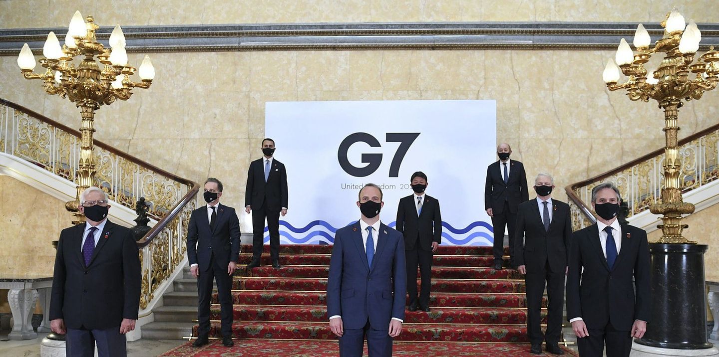 G7外长会5月4日在英国伦敦召开。（AP）
