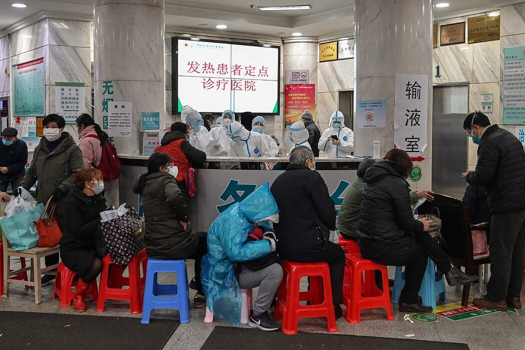 2020年1月，武汉红十字医院的病人。