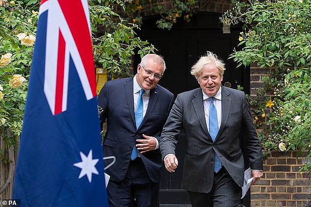 Hailing the deal, Prime Minister Johnson said: 'Today marks a new dawn in the UK's relationship with Australia