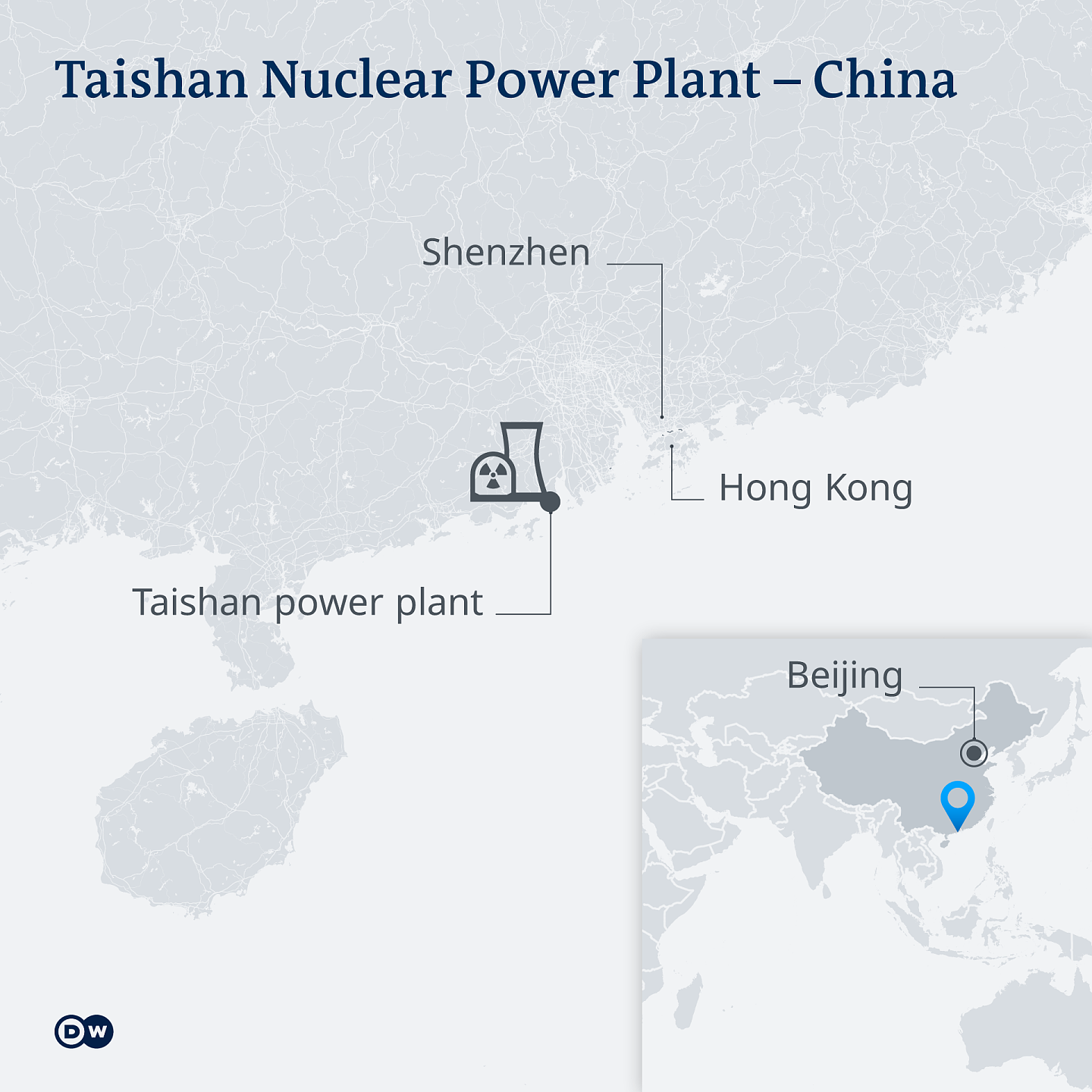 Karte Kernkraftwerk Taishan China EN