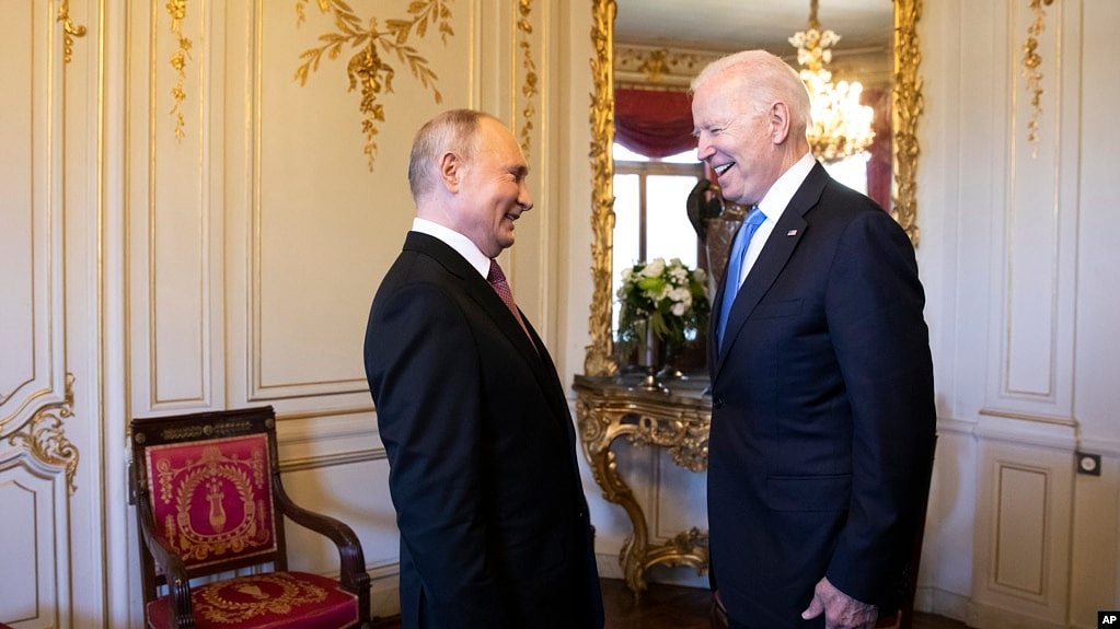 美国总统拜登和俄罗斯总统普京在瑞士日内瓦的拉格兰奇别墅（Villa La Grange）举行会晤。（2021年6月16日）
