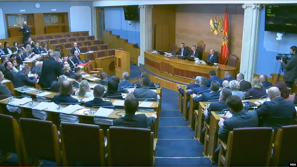 黑山议会会议现场。（2021年6月16日）