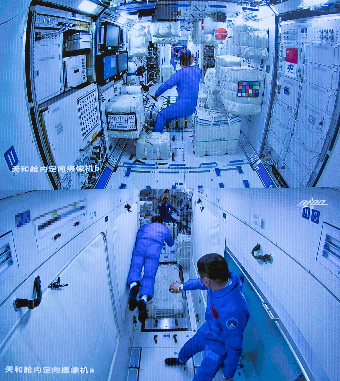神舟十二号3名宇航员顺利进驻核心舱。（新华社）