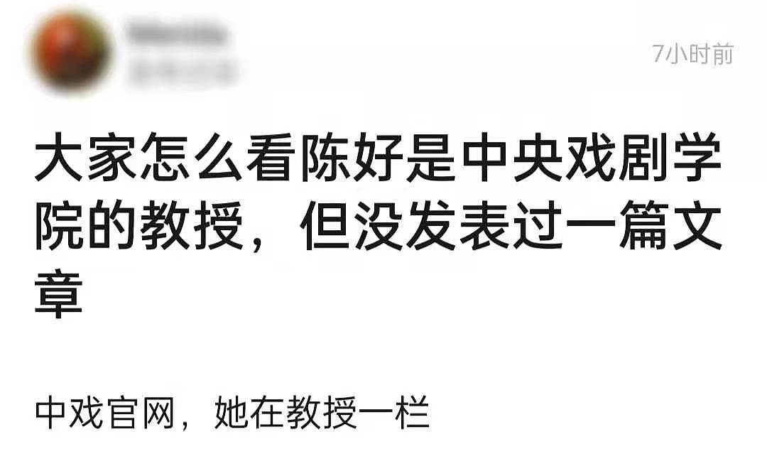 万人迷陈好教授身份遭质疑！被扒未发论文，实绩不如副教授蒋雯丽