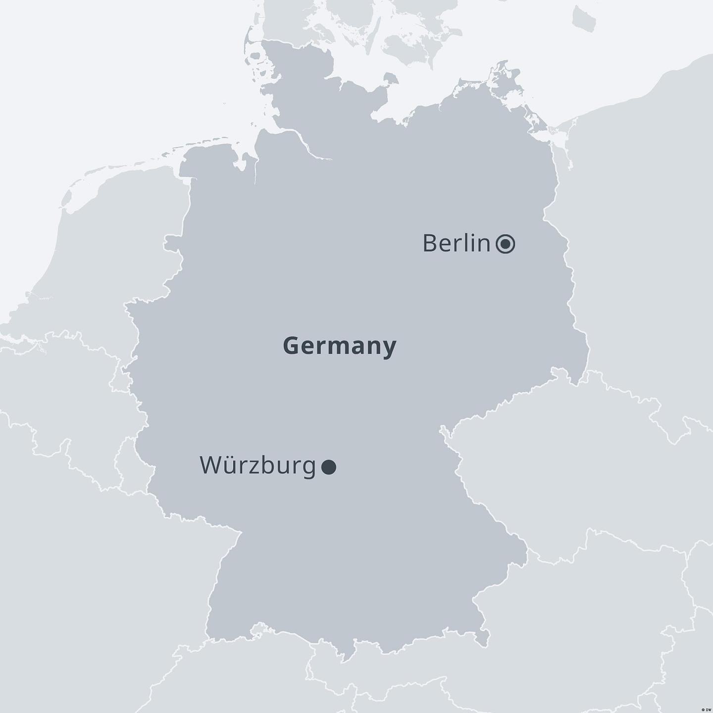 Karte Deutschland mit Würzburg EN