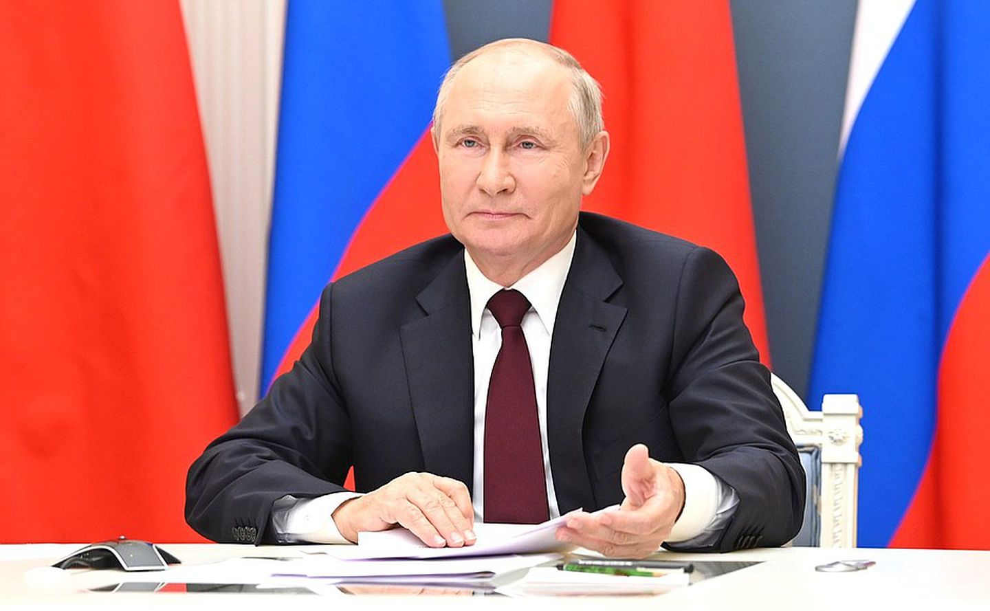 普京强调，中俄两国确定对彼此没有领土要求。（克里姆林宫网站）