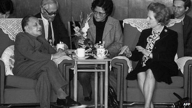 邓小平同撒切尔夫人会谈，1982年