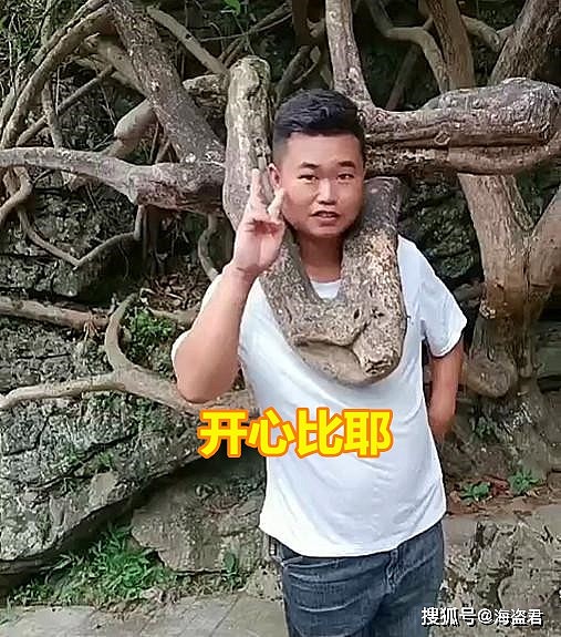 贵州男子将头伸进树杈拍照，结果头被卡拔不出，被人一波又一波围观（视频/组图） - 1