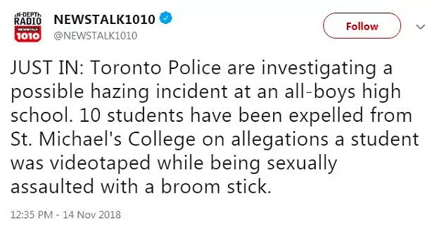 多伦多高中生在校遭爆菊性侵 10多人围观狂笑（组图） - 2