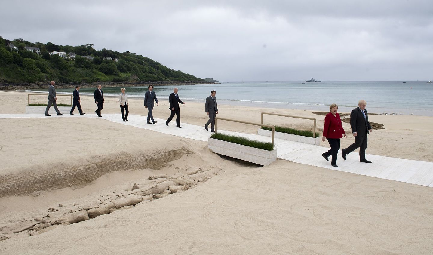 一个月前召开的七国集团（G7）领导人峰会被认为是美国加紧联合盟友针对中国的标志性动作。（AP）