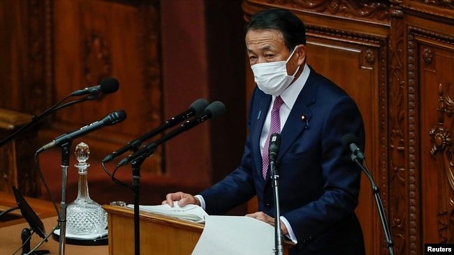 日本副首相麻生太郎（路透社2021年1月18日）