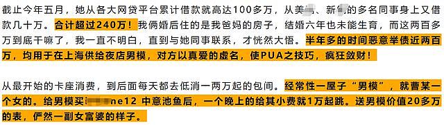 已婚女总监出轨夜店男，借钱为其打赏超200万，老公怒发长文控诉（组图） - 12