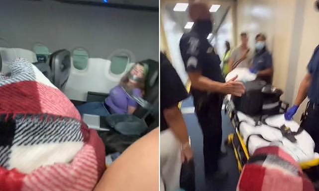 简单粗暴！美国女子在飞行中航班上欲打开舱门，被用胶带绑在座位上