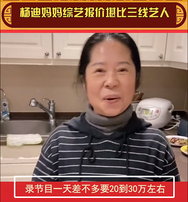 网曝杨迪妈妈综艺报价堪比三线艺人，一天高达30万，评论两极分化（组图） - 2