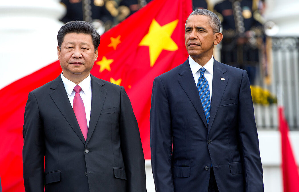 2015年，中国国家主席习近平访问会晤贝拉克·奥巴马总统。