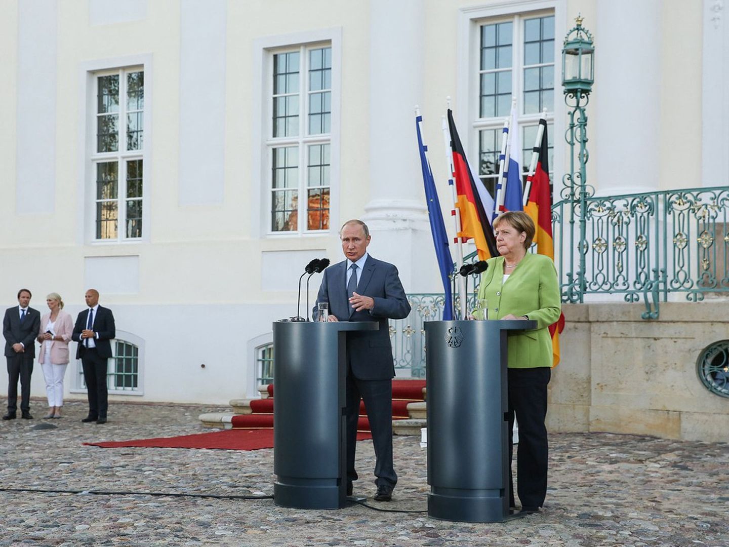 俄罗斯总统普京（Vladimir Putin）曾多次访问柏林，与德国总理默克尔就北溪2号天然气管道项目等棘手问题进行讨论。（新华社）